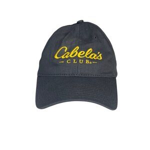 Cabelas Club Adjustable Baseball Cap Gray Yellow Embroidered Logo